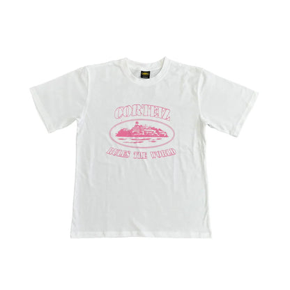 Tshirt Corteiz Rose Blanc