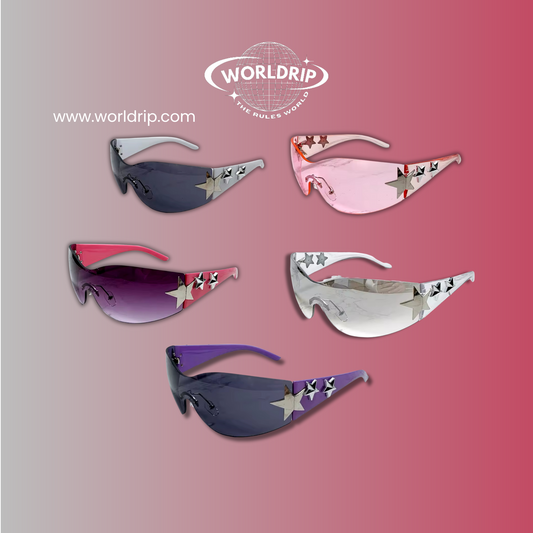 Woman lunette star glasses